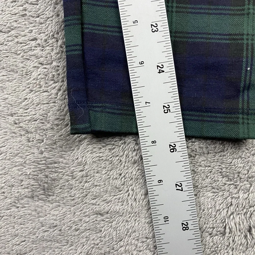 Loft Petites Legging Crop Pants Womens Large‎ Green Blue Plaid Pull On